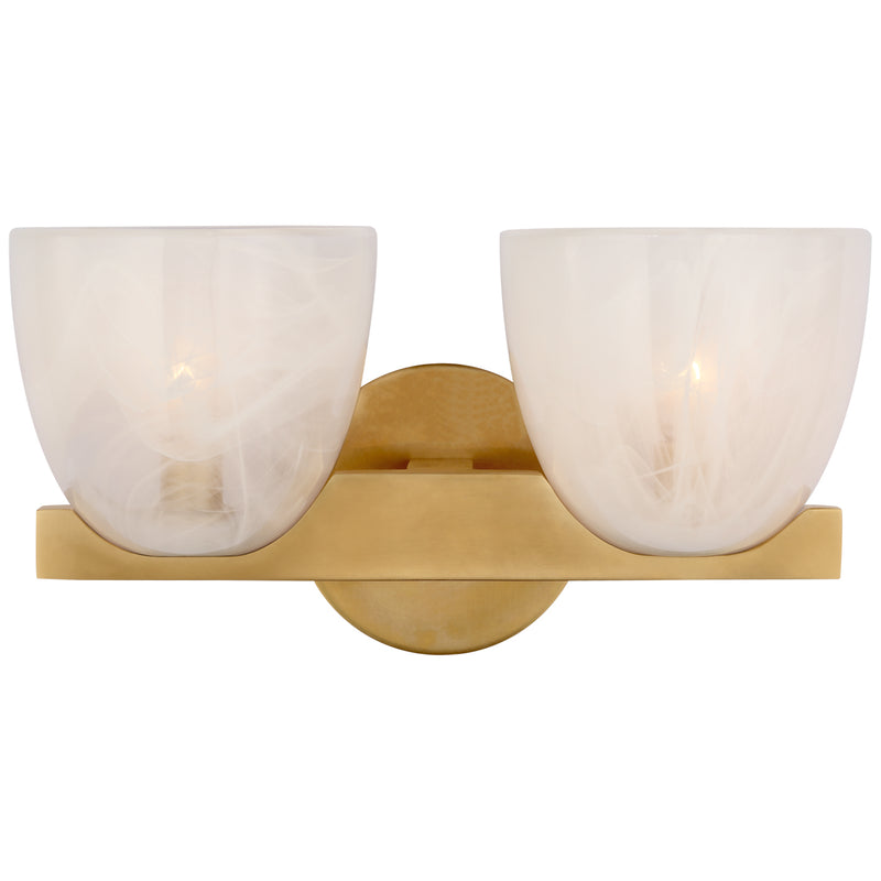 Visual Comfort Signature ARN 2492HAB-WSG LED Wall Sconce, Hand-Rubbed Antique Brass