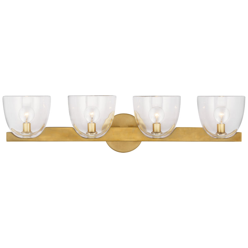 Visual Comfort Signature ARN 2493HAB-CG LED Wall Sconce, Hand-Rubbed Antique Brass