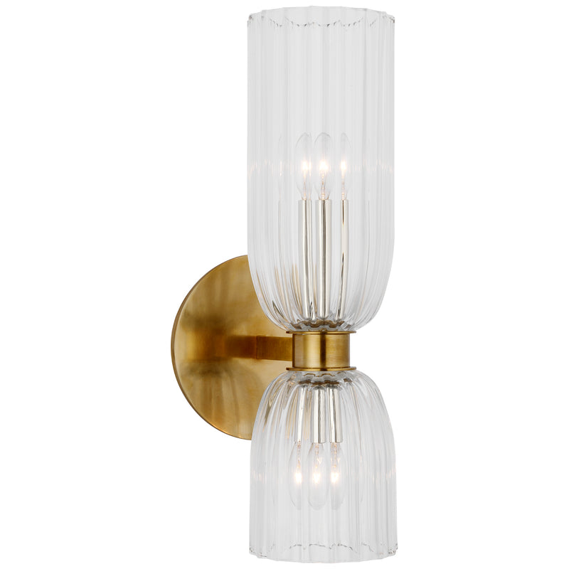 Visual Comfort Signature ARN 2500HAB-CG LED Wall Sconce, Hand-Rubbed Antique Brass
