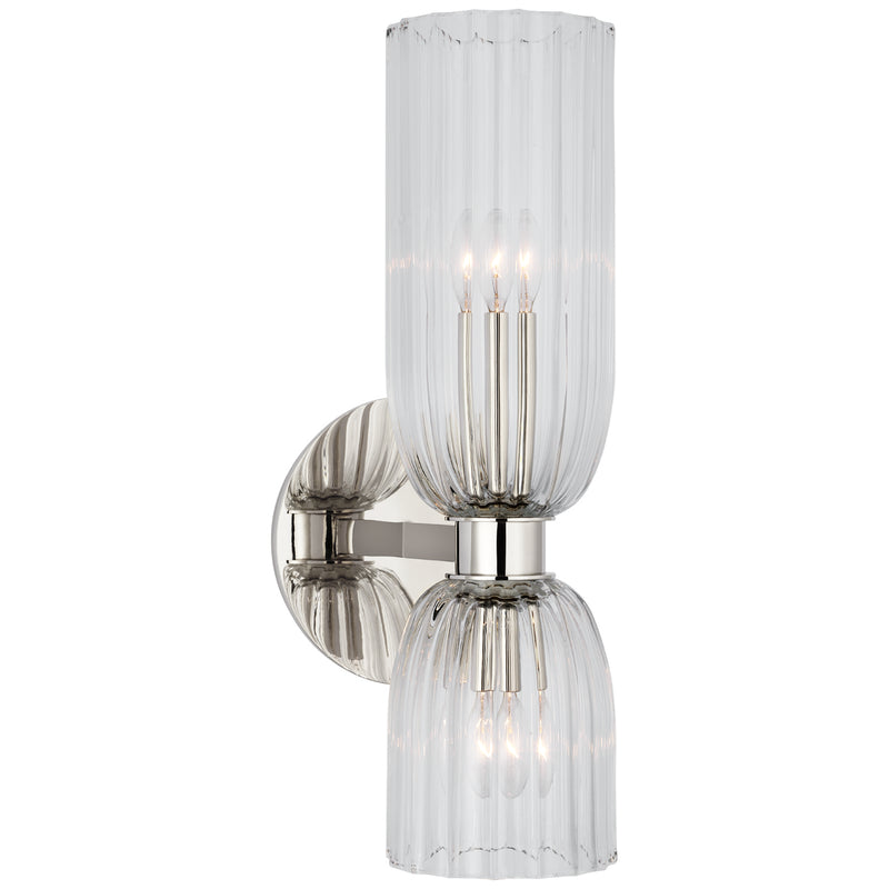 Visual Comfort Signature ARN 2500PN-CG LED Wall Sconce, Polished Nickel
