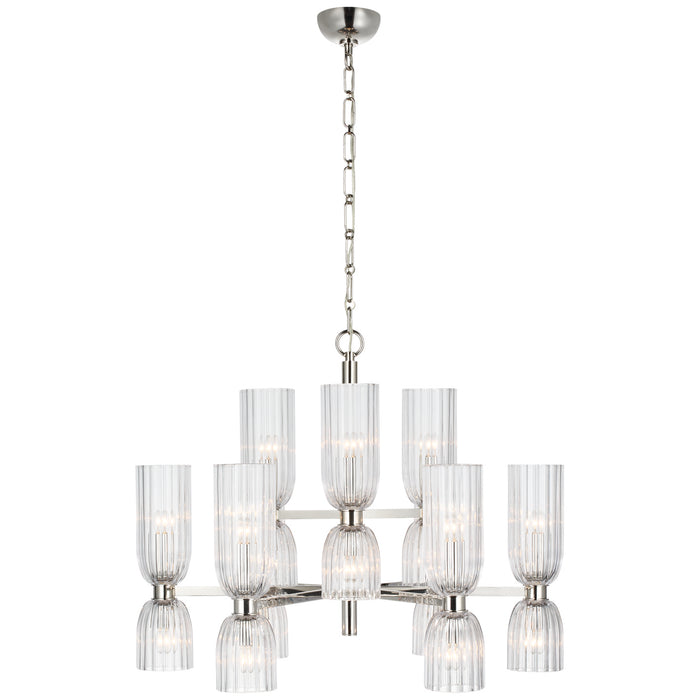 Visual Comfort Signature ARN 5500PN-CG LED Chandelier, Polished Nickel