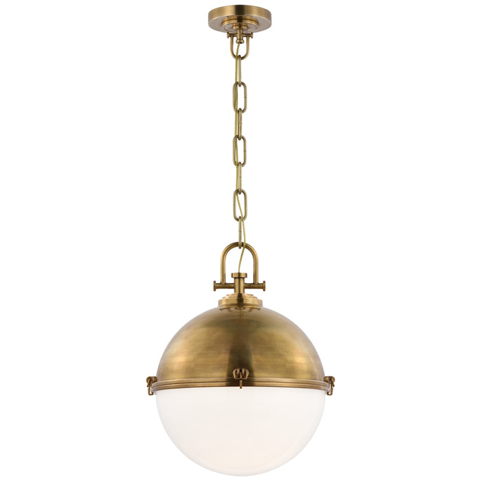 Visual Comfort Signature CHC 5491AB-WG LED Pendant, Antique-Burnished Brass