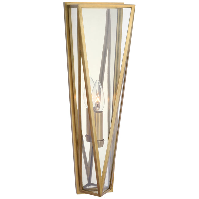 Visual Comfort Signature JN 2240HAB-CG LED Wall Sconce, Hand-Rubbed Antique Brass