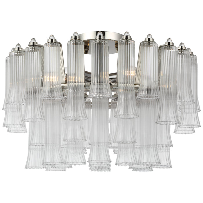Visual Comfort Signature JN 4250PN-CG LED Semi-Flush Mount, Polished Nickel