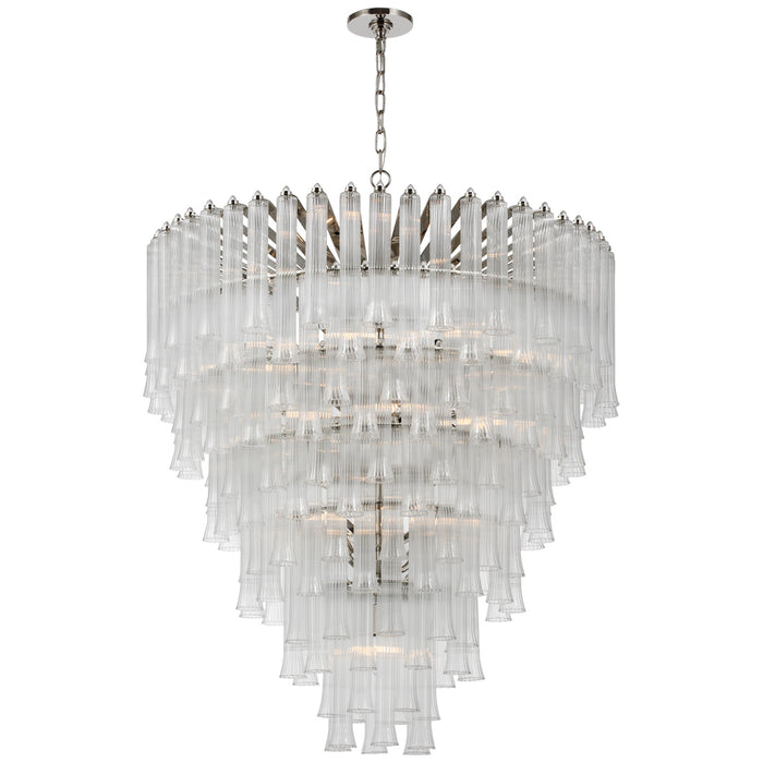 Visual Comfort Signature JN 5253PN-CG LED Chandelier, Polished Nickel
