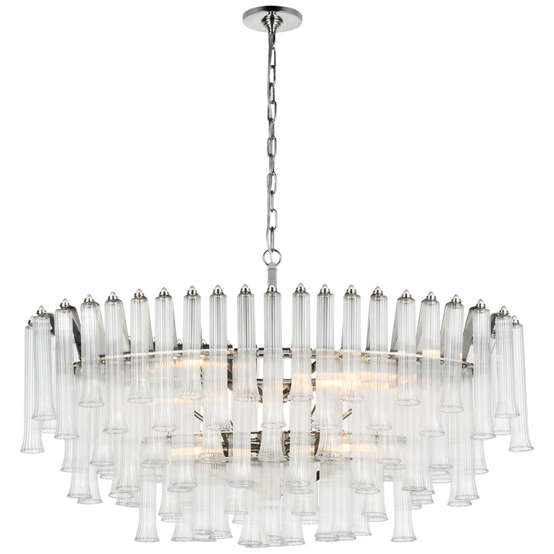 Visual Comfort Signature JN 5255PN-CG LED Chandelier, Polished Nickel