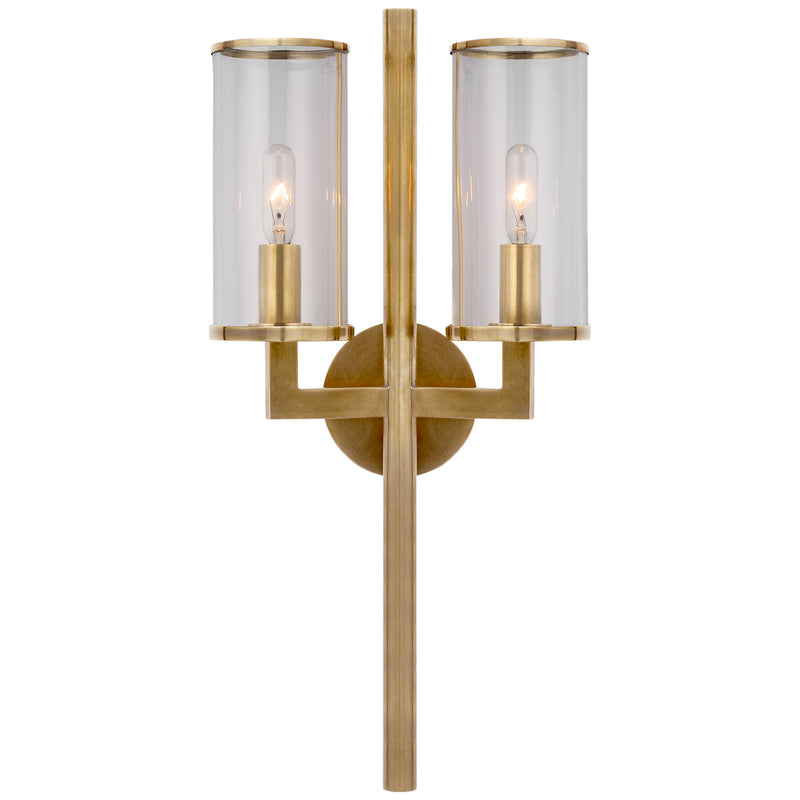 Visual Comfort Signature KW 2201AB-CG Two Light Wall Sconce, Antique-Burnished Brass