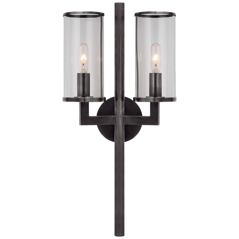 Visual Comfort Signature KW 2201BZ-CG Two Light Wall Sconce, Bronze
