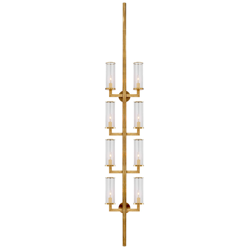 Visual Comfort Signature KW 2204AB-CG Eight Light Wall Sconce, Antique-Burnished Brass