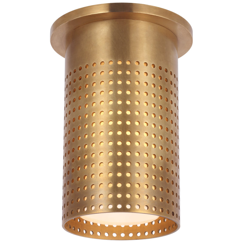 Visual Comfort Signature KW 4053AB-WG LED Flush Mount, Antique-Burnished Brass