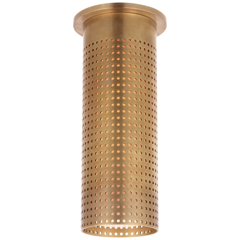 Visual Comfort Signature KW 4064AB-WG LED Flush Mount, Antique-Burnished Brass
