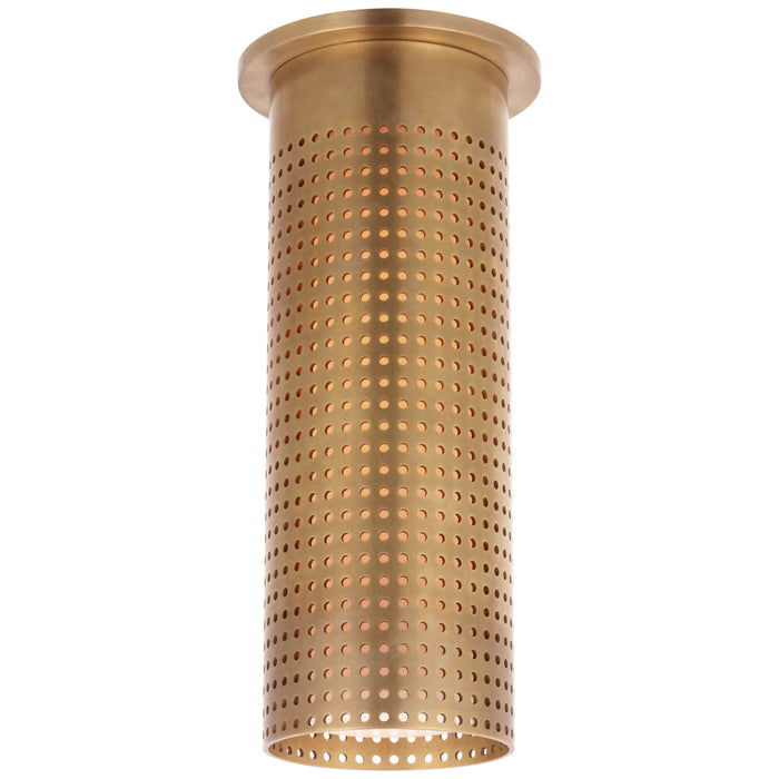 Visual Comfort Signature KW 4064AB-WG LED Flush Mount, Antique-Burnished Brass