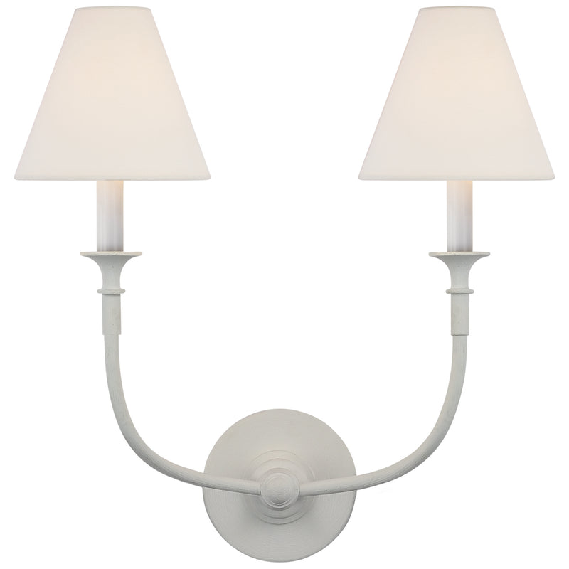 Visual Comfort Signature TOB 2451PW-L LED Wall Sconce, Plaster White