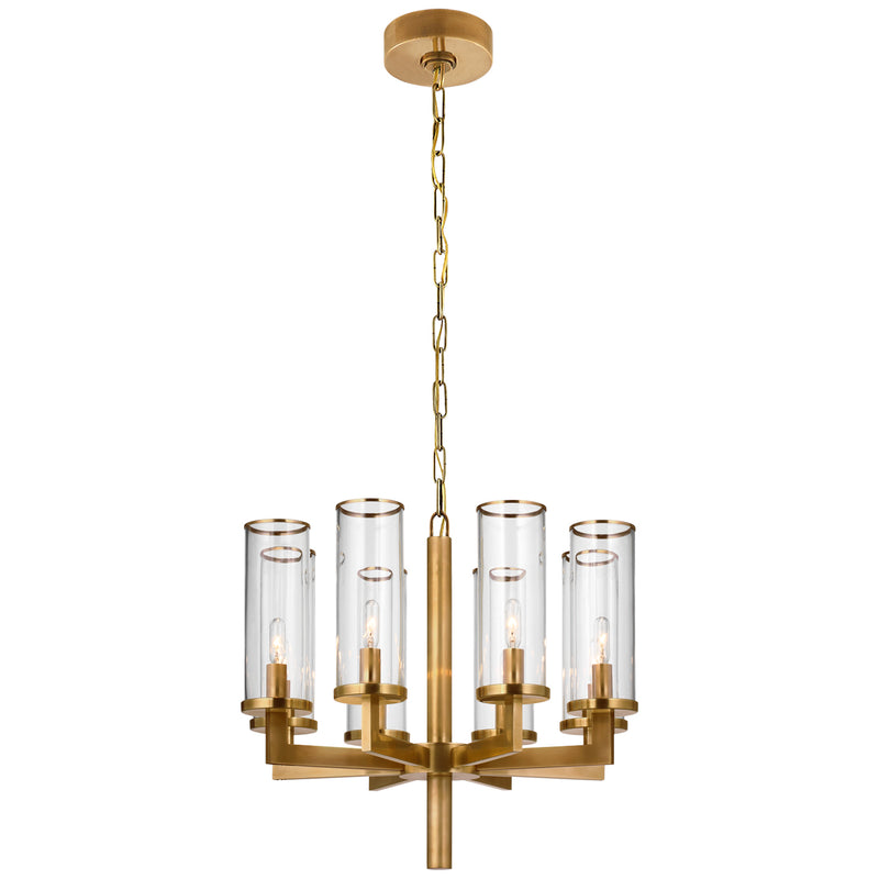 Visual Comfort Signature KW 5200AB-CG Eight Light Chandelier, Antique-Burnished Brass