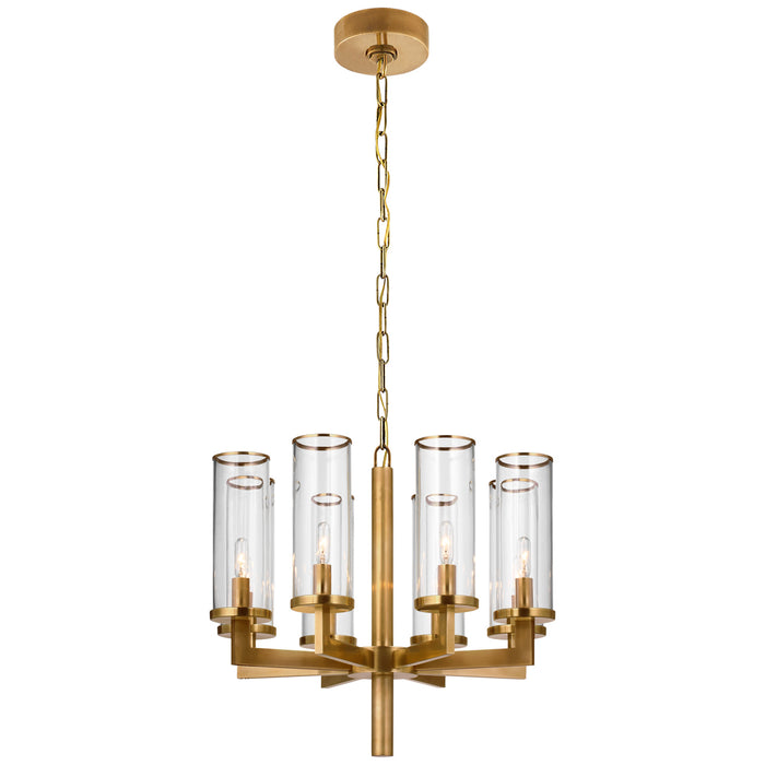 Visual Comfort Signature KW 5200AB-CG Eight Light Chandelier, Antique-Burnished Brass