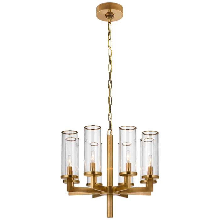 Visual Comfort Signature KW 5200AB-CG Eight Light Chandelier, Antique-Burnished Brass