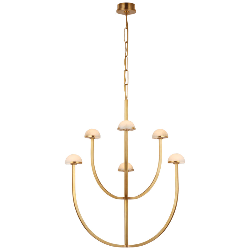 Visual Comfort Signature KW 5621AB-ALB LED Chandelier, Antique-Burnished Brass