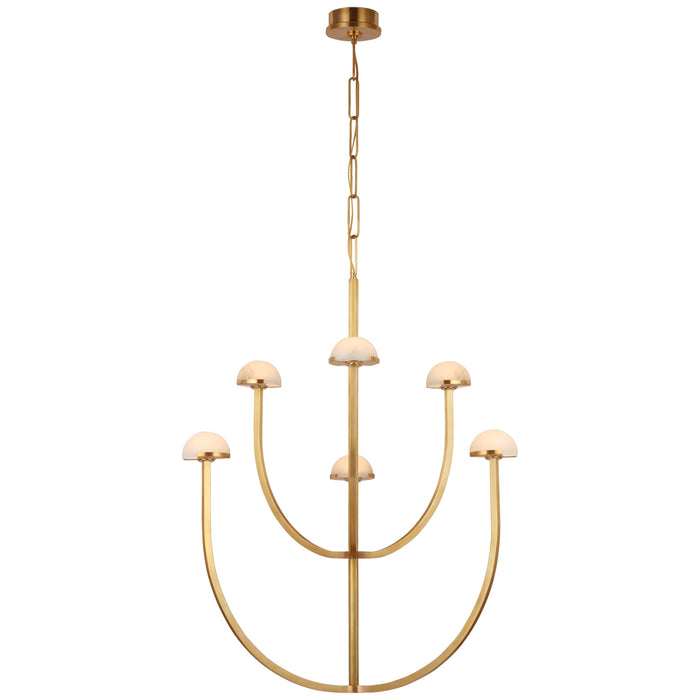 Visual Comfort Signature KW 5621AB-ALB LED Chandelier, Antique-Burnished Brass