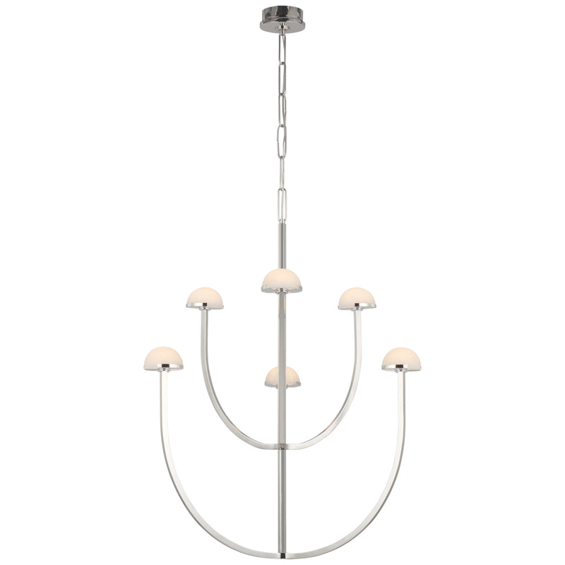 Visual Comfort Signature KW 5621PN-ALB LED Chandelier, Polished Nickel