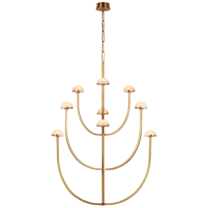 Visual Comfort Signature KW 5622AB-ALB LED Chandelier, Antique-Burnished Brass