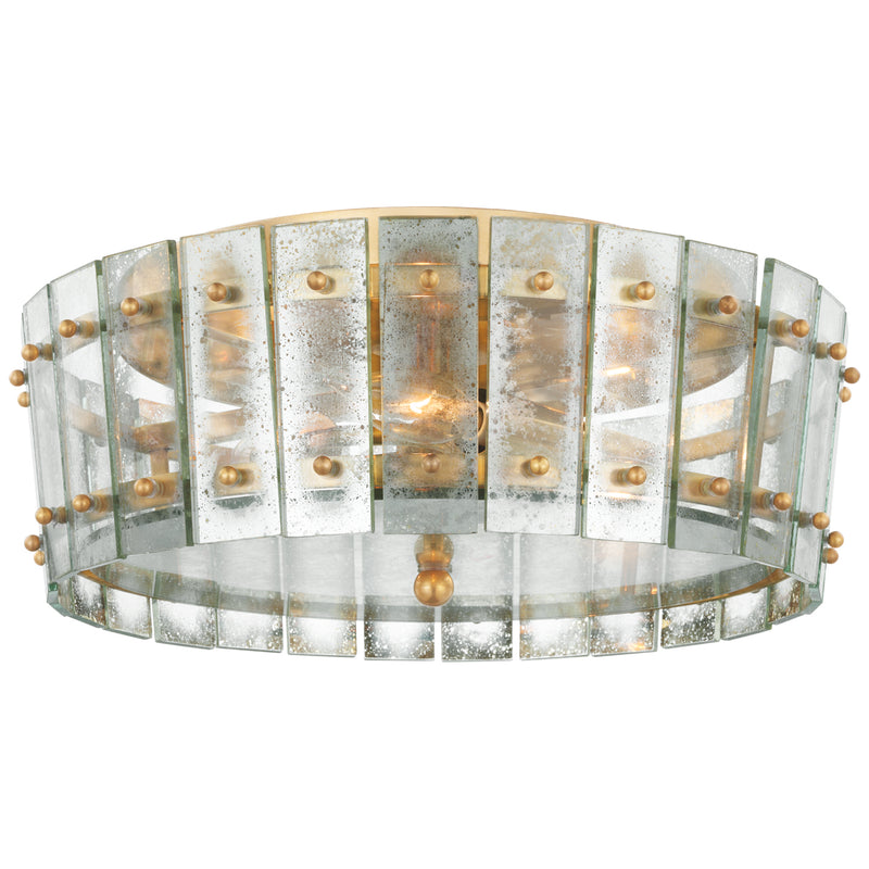 Visual Comfort Signature S 4651HAB-AM Three Light Flush Mount, Hand-Rubbed Antique Brass