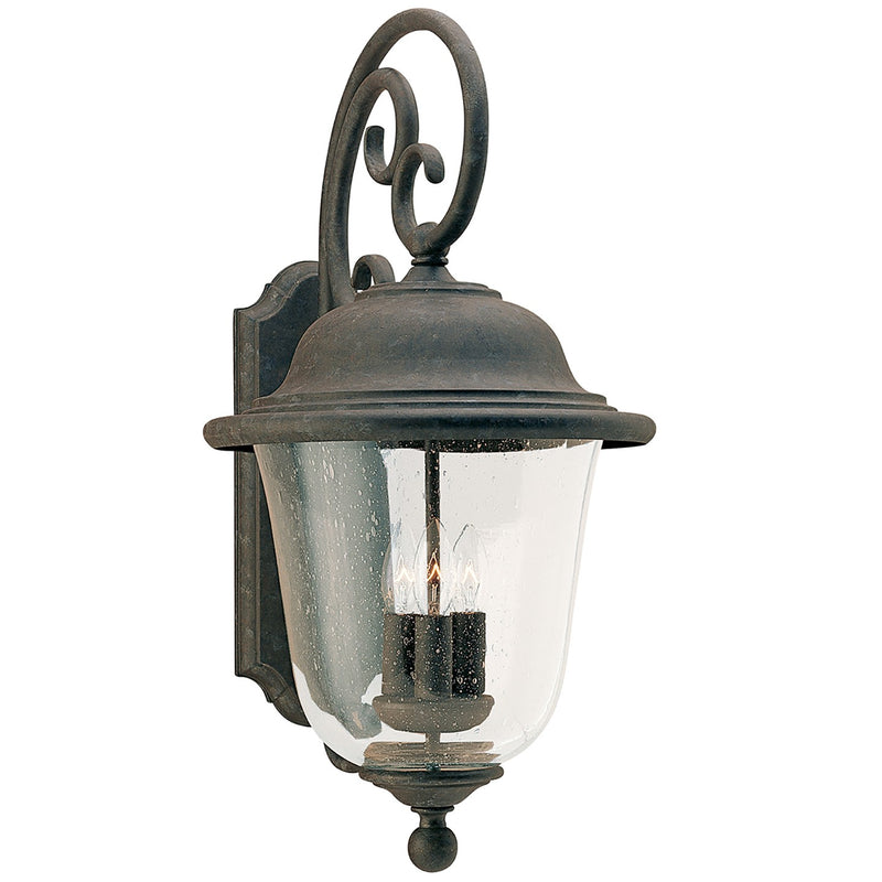Generation Lighting 8461-46 Three Light Outdoor Wall Lantern, Oxidized Bronze
