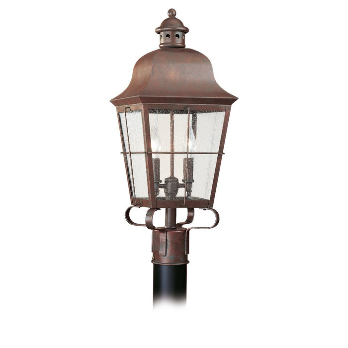 Generation Lighting 8262-44 Two Light Outdoor Post Lantern, Weathered Copper