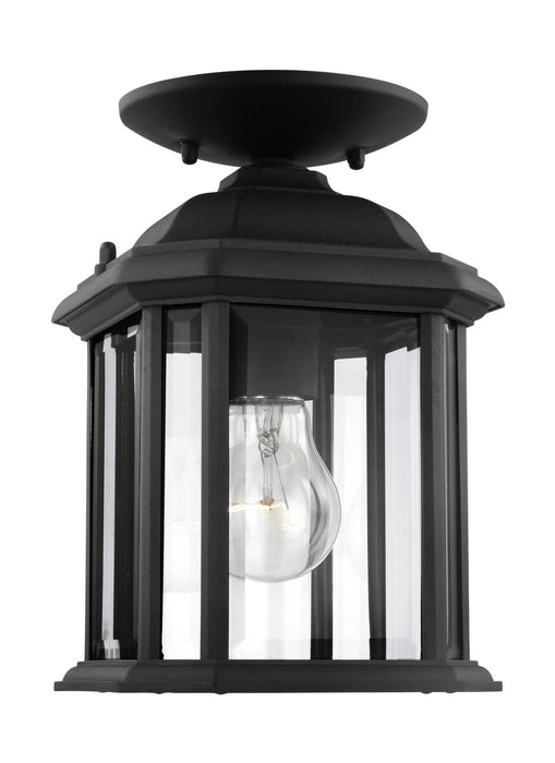 Generation Lighting 60029-12 One Light Outdoor Semi-Flush Convertible Pendant, Black