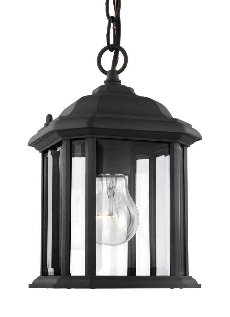 Generation Lighting 60029-12 One Light Outdoor Semi-Flush Convertible Pendant, Black