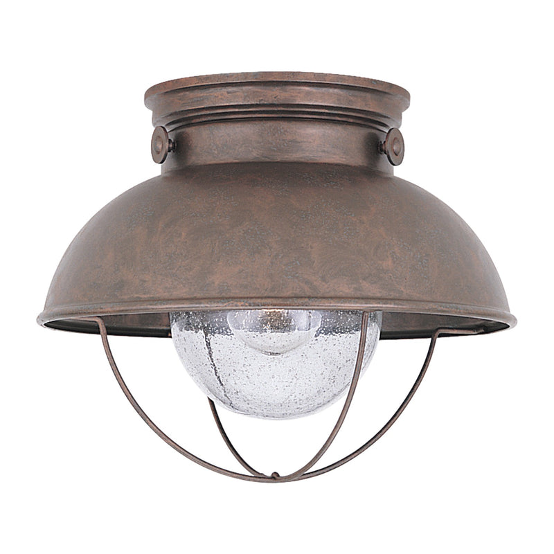 Generation Lighting 8869-44 One Light Outdoor Flush Mount, Weathered Copper