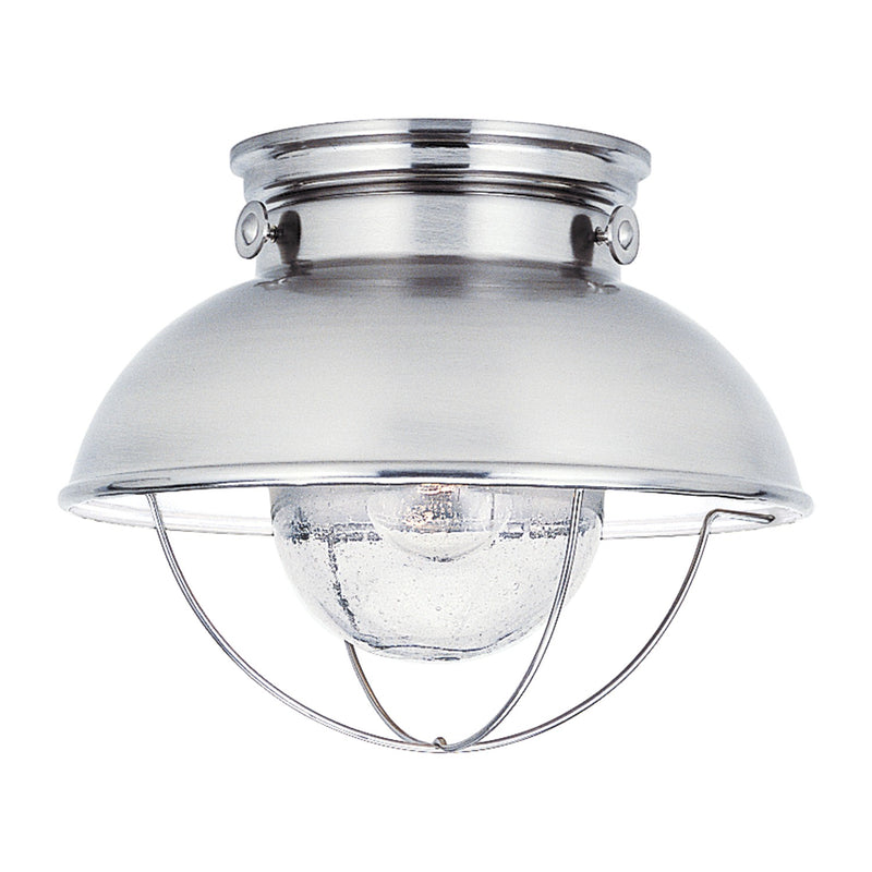 Generation Lighting 8869-98 One Light Outdoor Flush Mount, Brushed Stainless