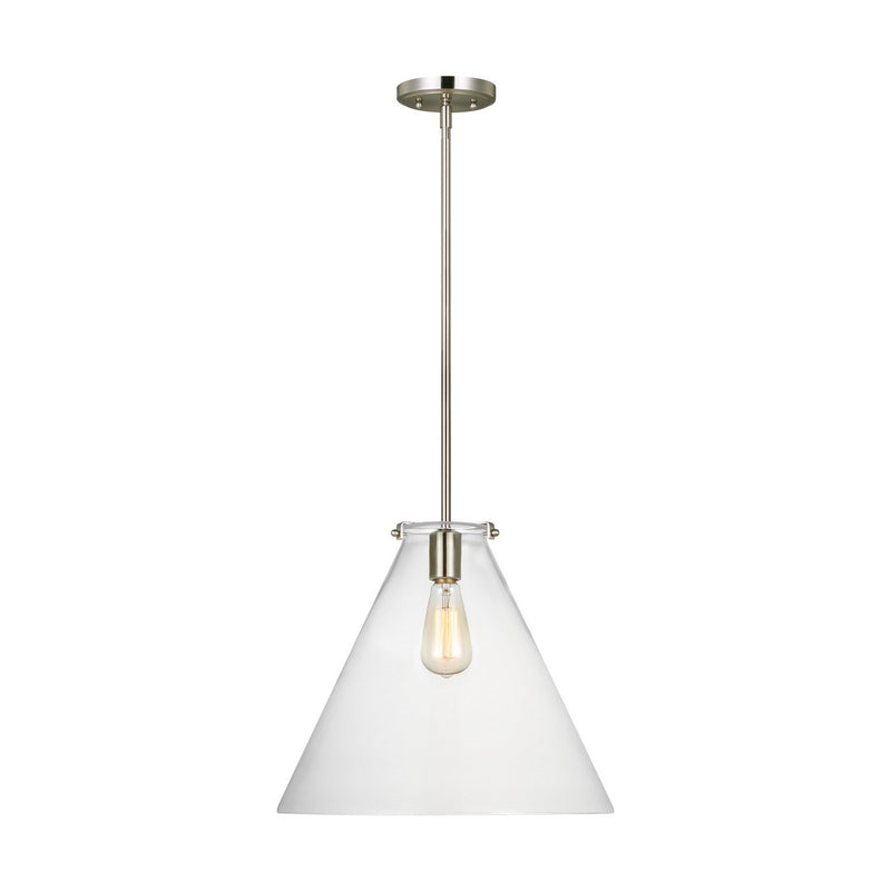 Visual Comfort Studio 6592101-962 One Light Pendant, Brushed Nickel