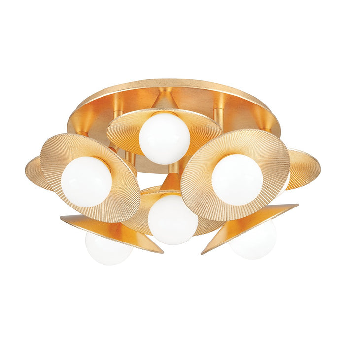 Corbett Lighting 333-09-VGL LED Semi Flush Mount, Vintage Gold Leaf