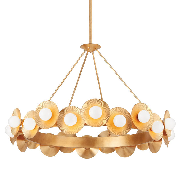 Corbett Lighting 333-45-VGL LED Chandelier, Vintage Gold Leaf
