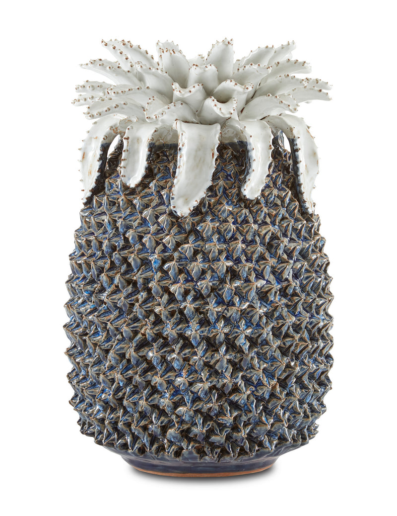 Currey and Company 1200-0480 Pineapple, Blue/White