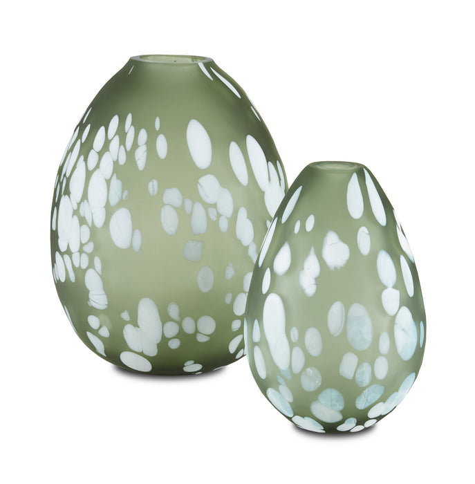 Currey and Company 1200-0499 Vase, Green/White