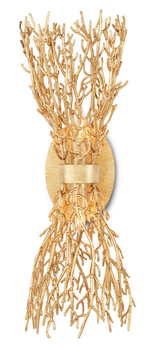 Currey and Company 5000-0200 Two Light Wall Sconce, Gold Gilt