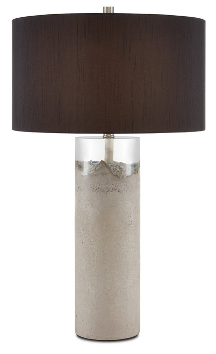 Currey and Company 6000-0751 One Light Table Lamp, Concrete/Clear