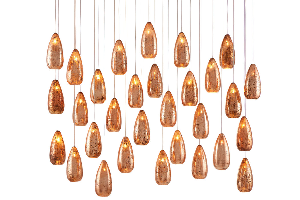 Currey and Company 9000-0907 30 Light Pendant, Copper