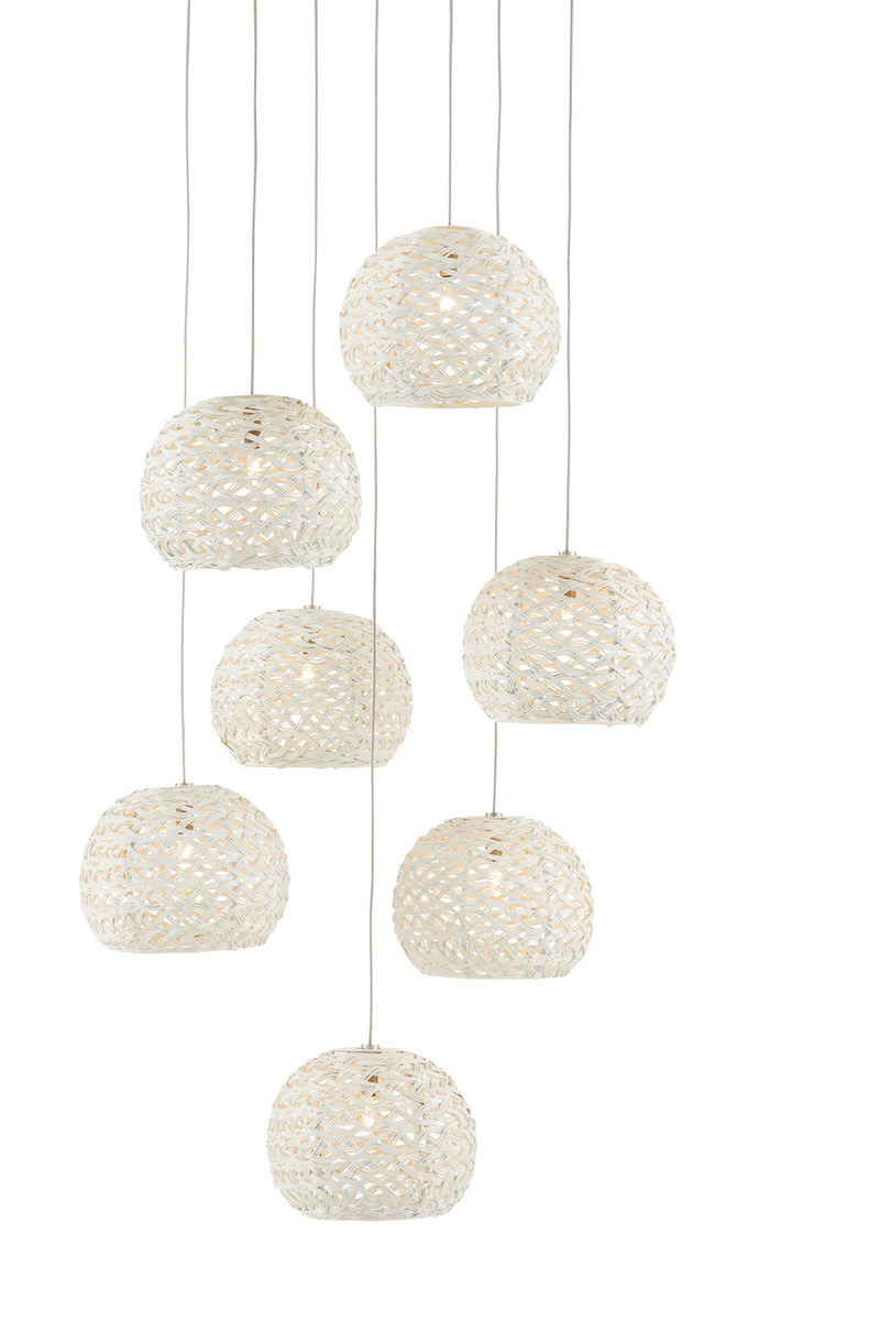 Currey and Company 9000-0911 Seven Light Pendant, Sugar White