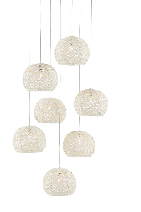 Currey and Company 9000-0911 Seven Light Pendant, Sugar White