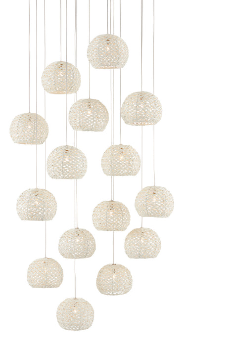 Currey and Company 9000-0912 15 Light Pendant, Sugar White