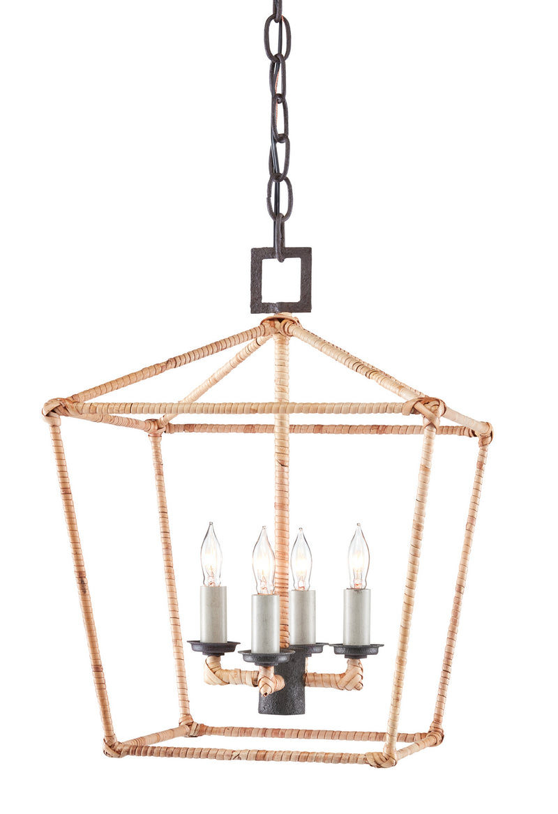 Currey and Company 9000-0873 Four Light Lantern, MolÃ© Black/Natural