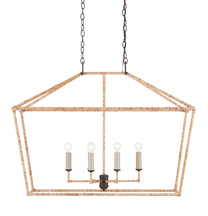 Currey and Company 9000-0874 Six Light Lantern, MolÃ© Black/Natural