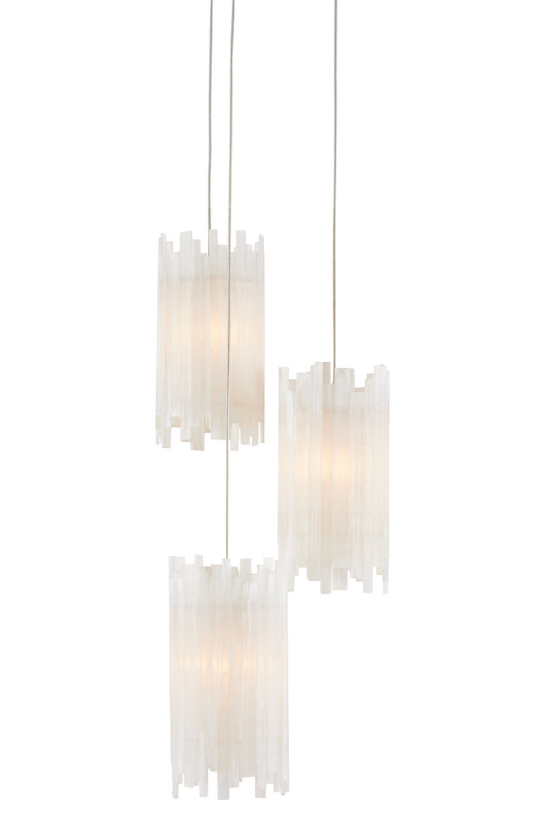 Currey and Company 9000-0882 Three Light Pendant, Frosted White