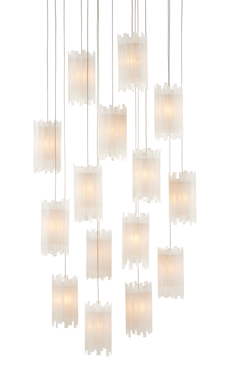 Currey and Company 9000-0884 15 Light Pendant, Frosted White