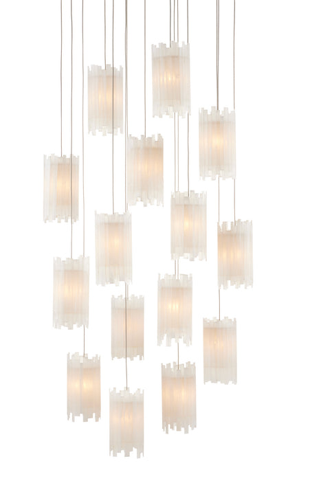 Currey and Company 9000-0884 15 Light Pendant, Frosted White