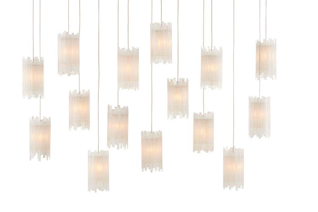 Currey and Company 9000-0885 15 Light Pendant, Frosted White