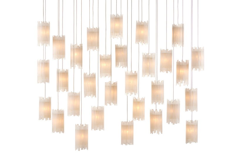 Currey and Company 9000-0886 30 Light Pendant, Frosted White