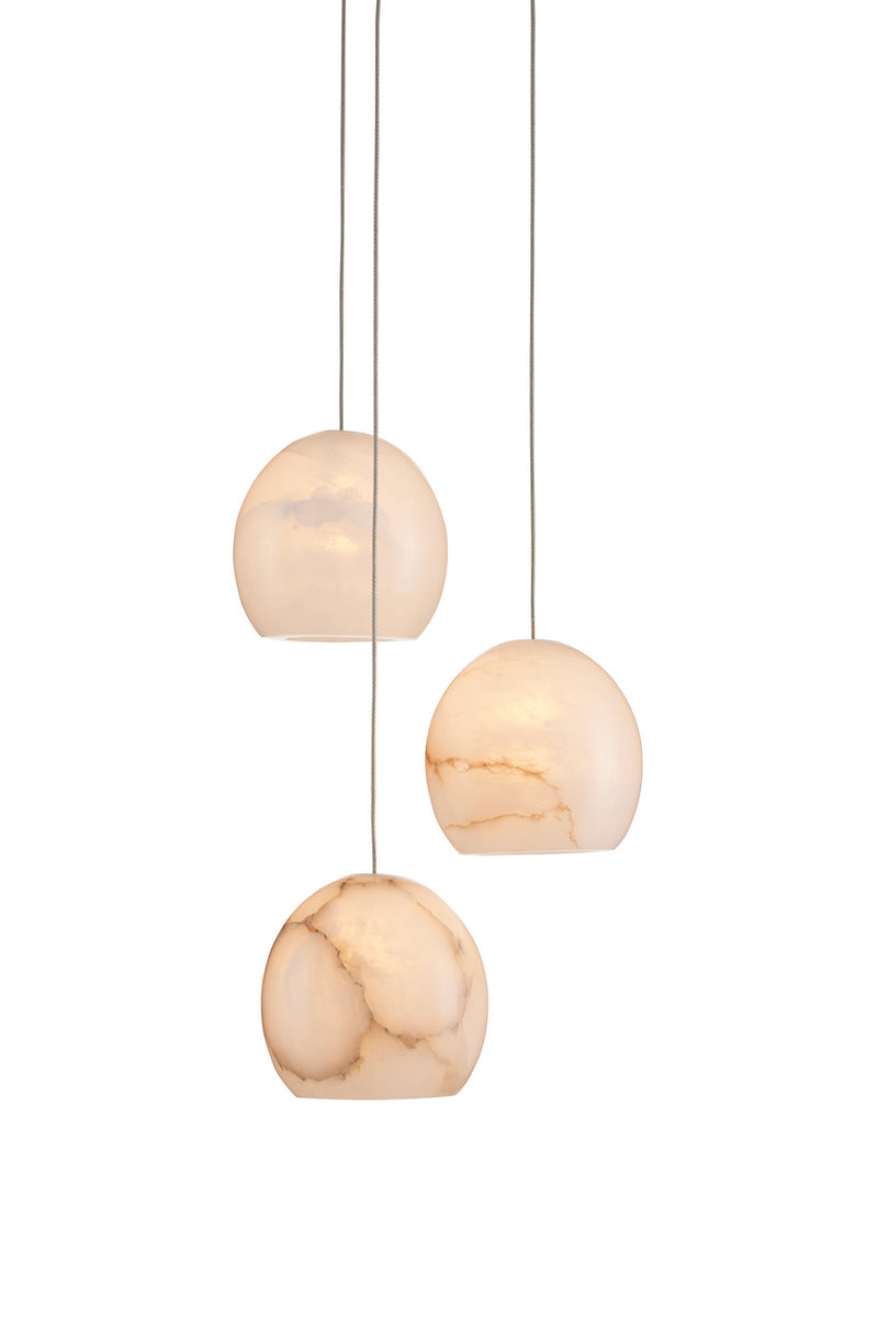 Currey and Company 9000-0896 Three Light Pendant, White